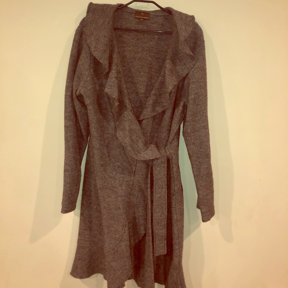 Fenn Wright Gray Sweater Coat Size CL